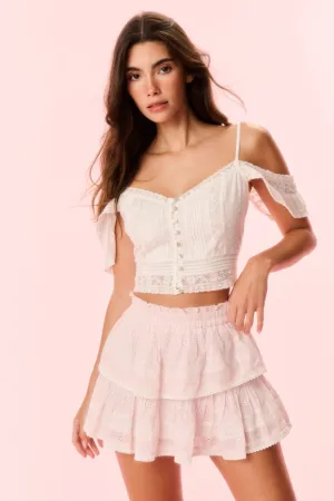 Ruffle Mini Gingham Eyelet Skirt Collaboration Piece Weekend Ready