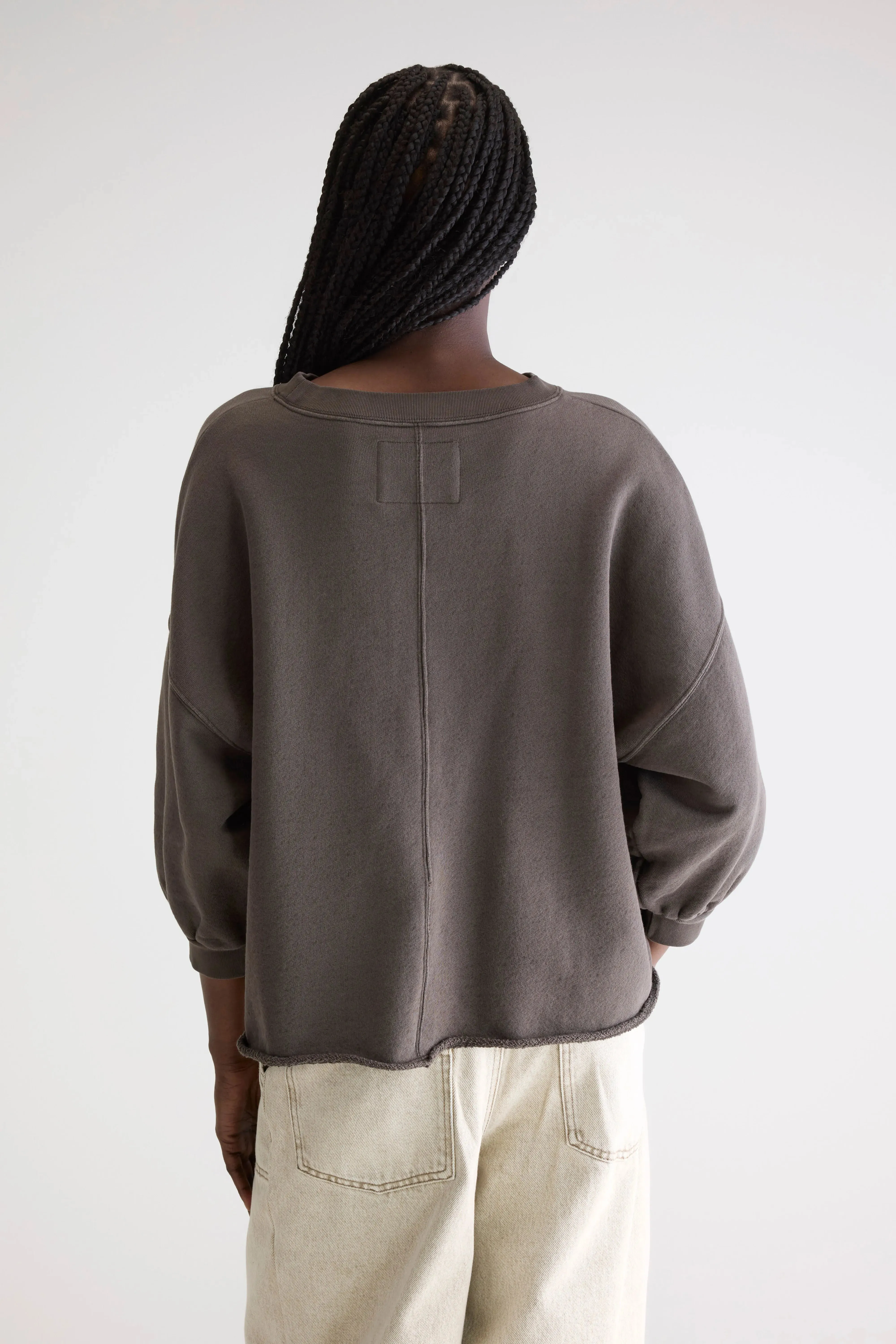 Vicske crewneck sweatshirt (252 / W / DARK ROAST) Windproof Design