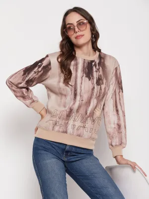 Functional Comfort product luxury indulgence Madame Beige Tie-Dye Sweatshirt