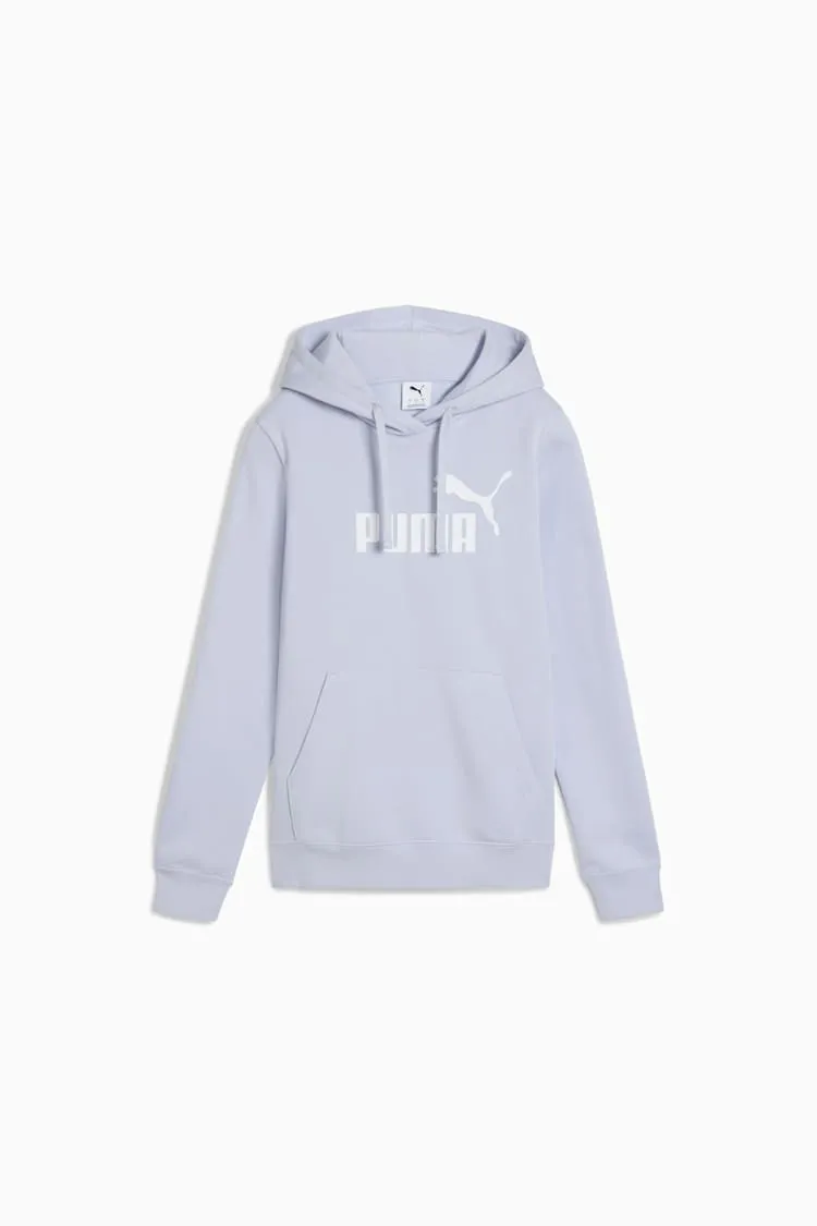 Puma Women's Essentials Logo Fleece Blue Hoodie Zip Closure Road Trip