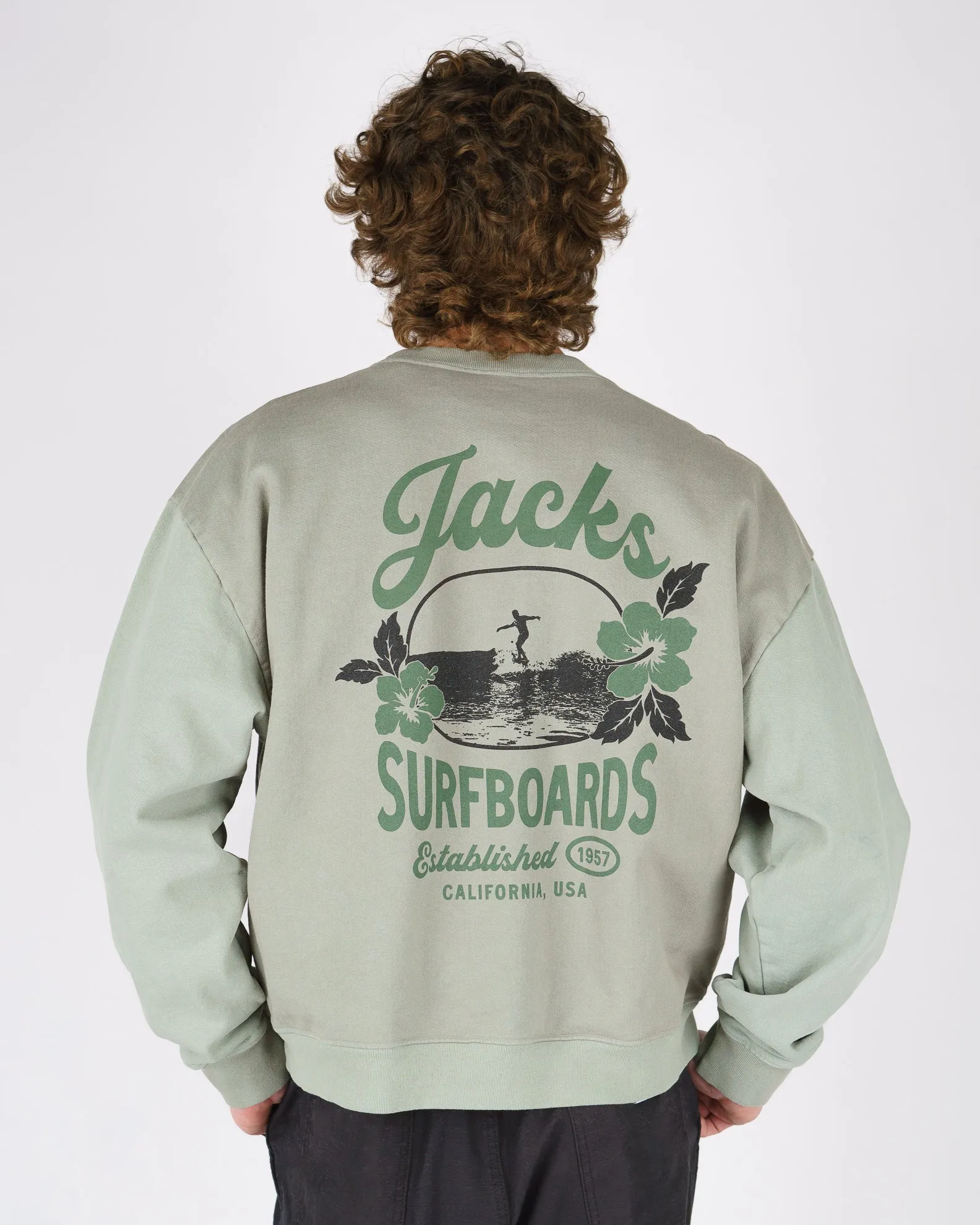 Simple Look Tip Toe Heavyweight Crewneck - Sage