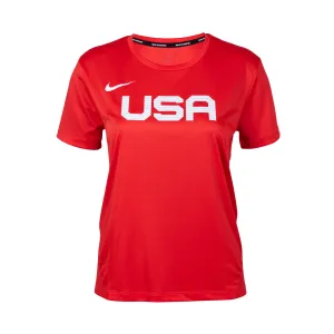 Nike Team USA Women's Miler T-Shirt Cool Weather Wear