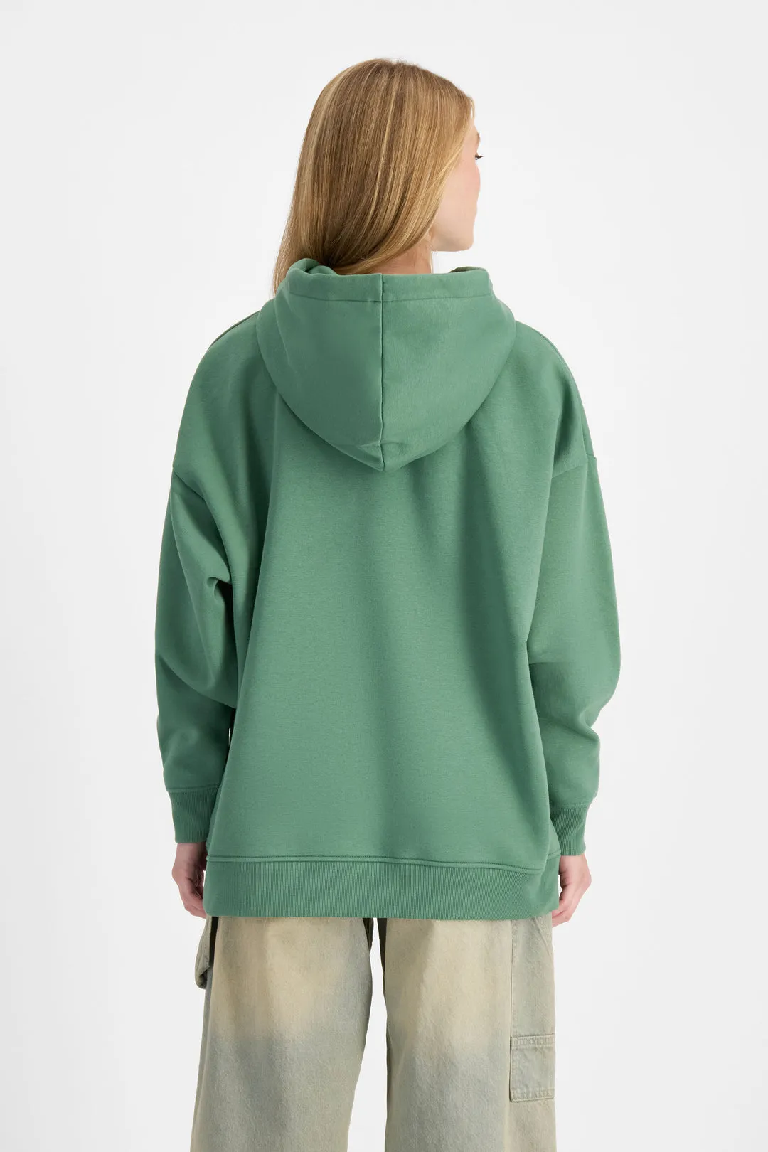 Anti Pilling Champion Women's Script Tonal Oversized Green Hoodie