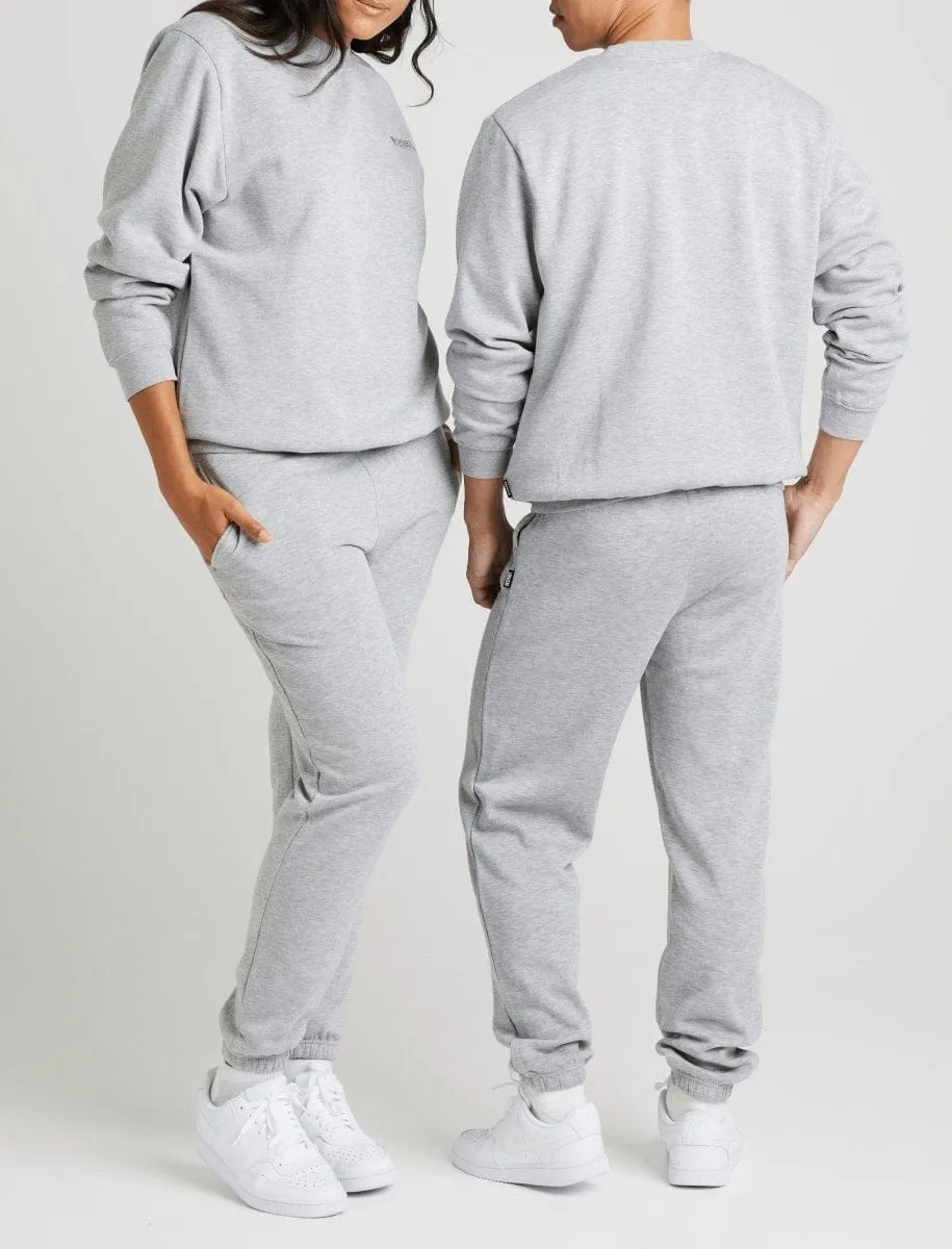 Insport Unisex Alaska Grey Marle Crew Sweatshirt Weekend Minimal