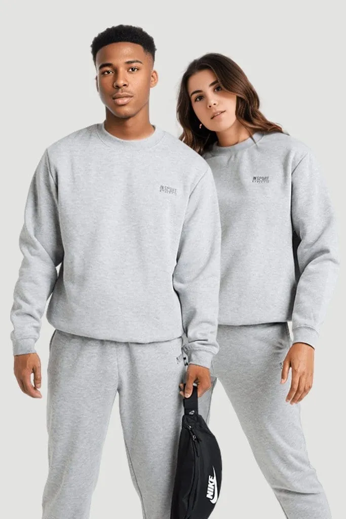 Easy to Carry Insport Unisex Alaska Grey Marle Crew Sweatshirt