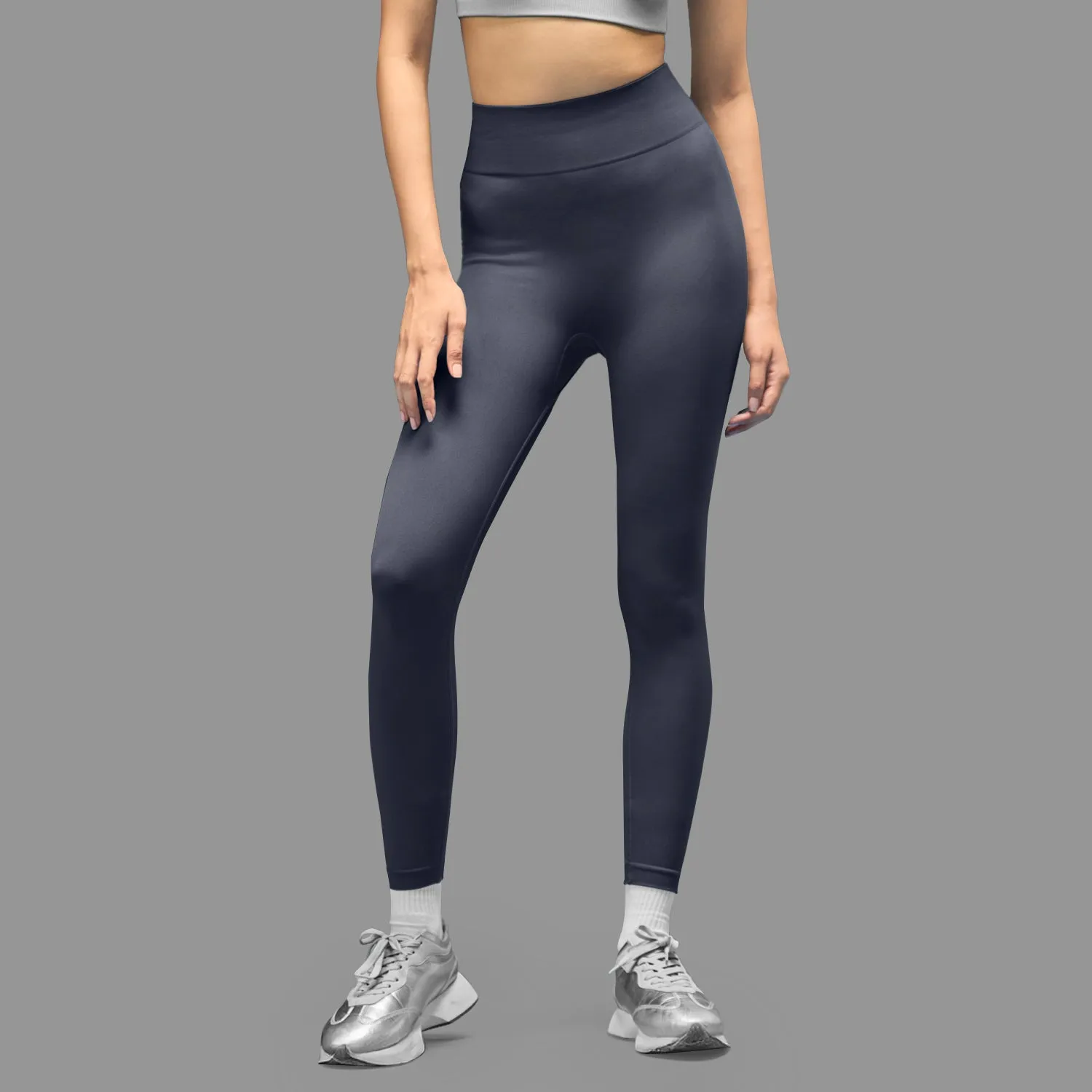 Limitless snatched ribbed waistband & Ruched back legging - GREY Holiday Outfit Quick Dry Full-Length Wear