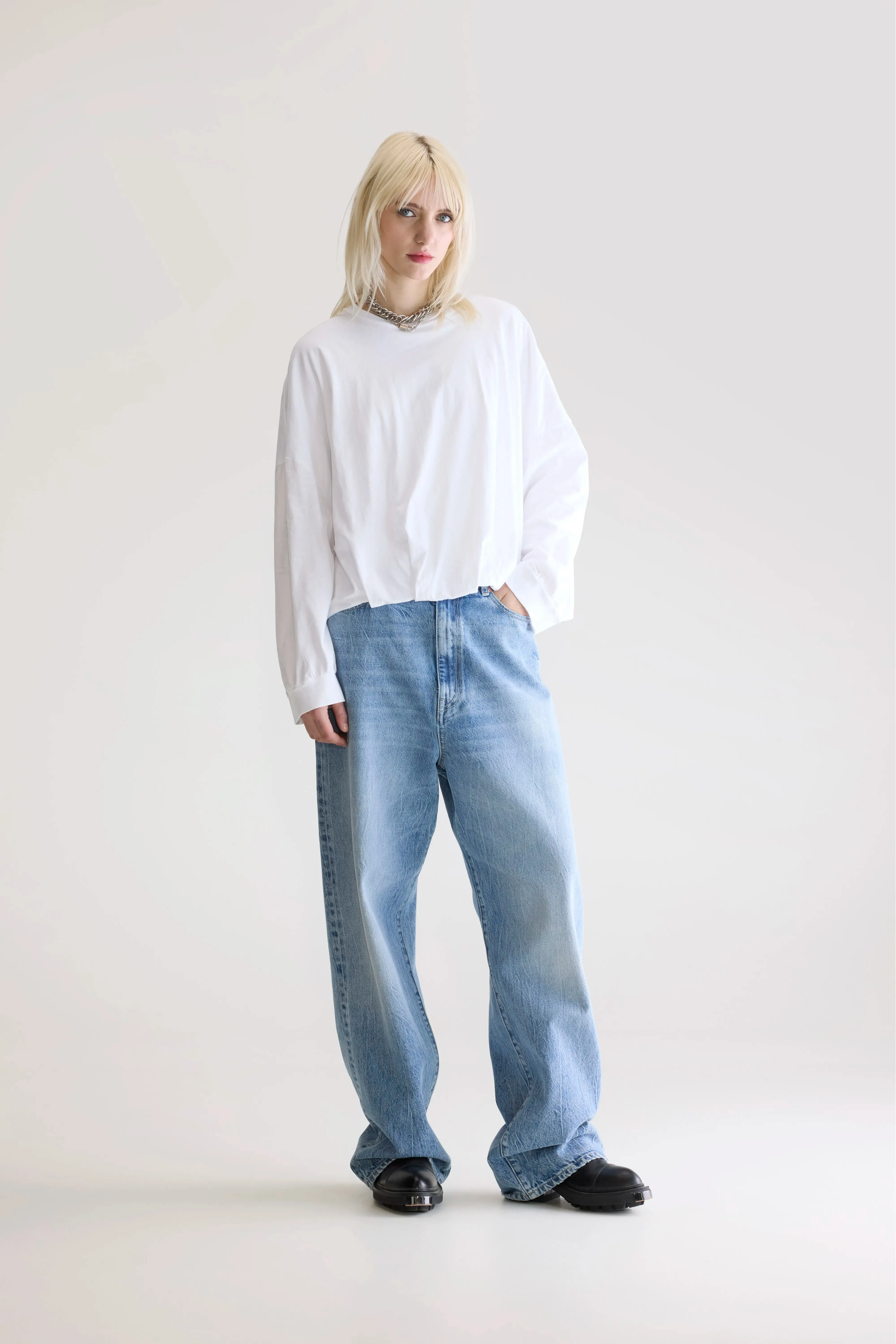 Flam long-sleeve t-shirt (252 / W / WHITE) Bold Look