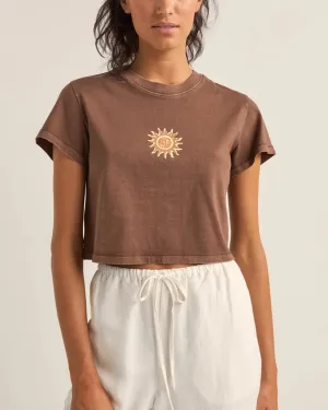 Light Style Value for Money Sunshine Crop Crew Tee