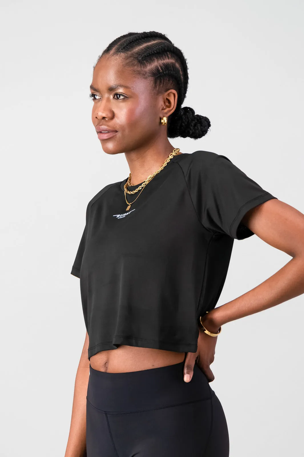 Essential Flow Tee - Black AllWeatherComfort NonRestrictive Cut