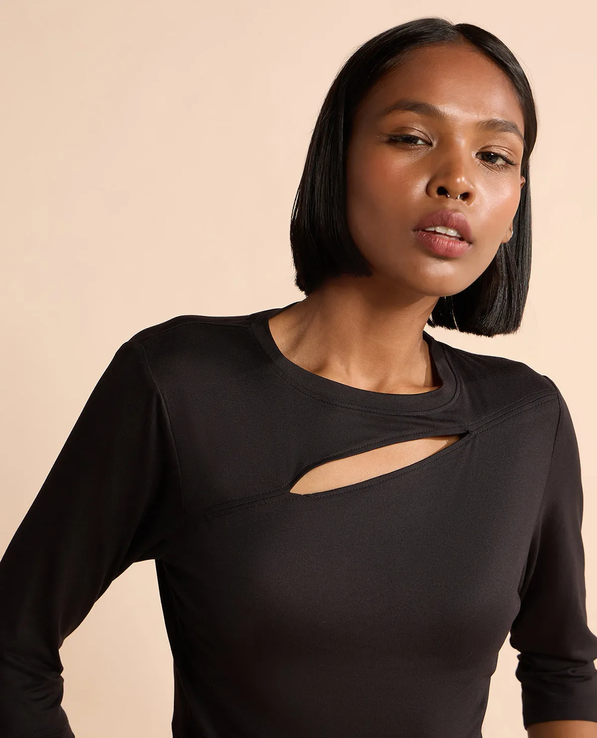 Street Casual Gym Feather Feel Crop Top Black