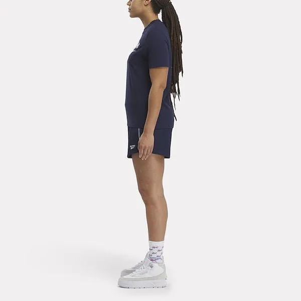 Reebok Women's Identity Big Logo Navy Tee Standard Body Fit