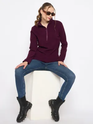 product mass produced efficiency Everyday Comforts Madame Polar Fleece Half-Zipper Mulberry Sweatshirt