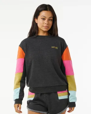 Trendy Fashion Surf Revival Cut And Sew Crewneck