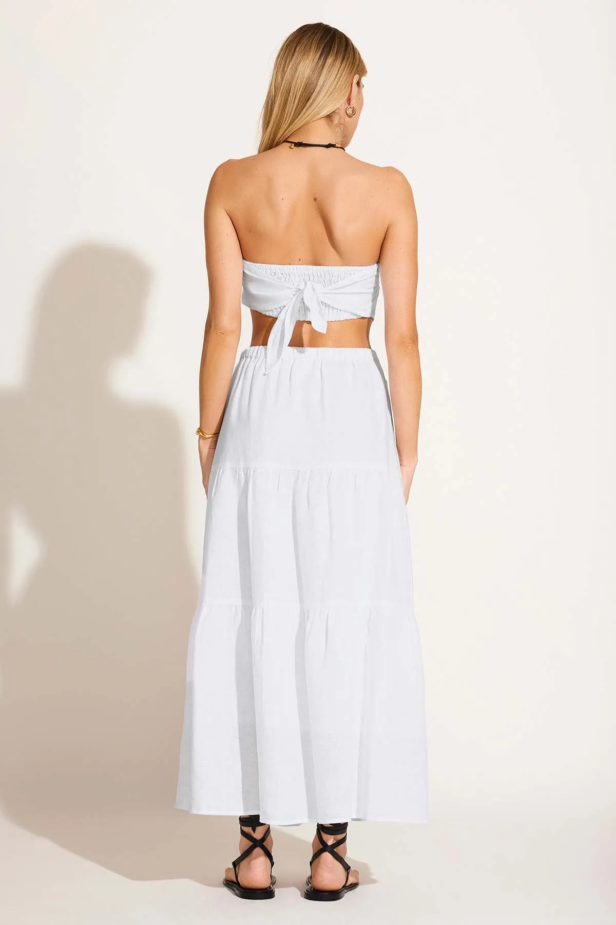 Classic Fit Graceful Look Canyon Skirt - White EcoLinen