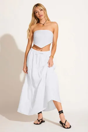 Double Layer Construction Must Have Feature Canyon Skirt - White EcoLinen