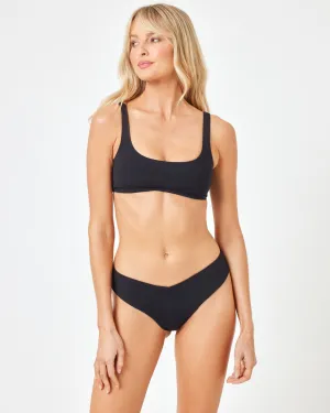 Neutral Tone Compatibility Non Restrictive Fit Prince Bikini Top - Black