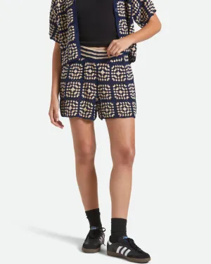 Youth fashion Crochet Short - Mood Indigo/Off White
