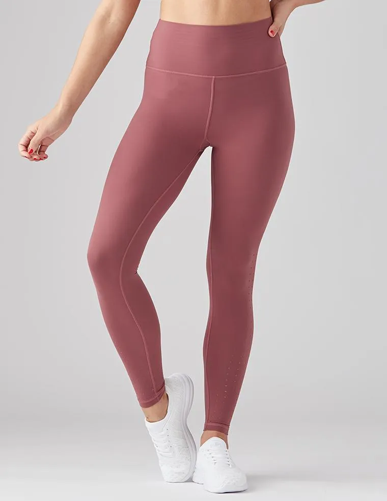 Non-Restrictive Stretch Winter Sports Mesh Panel Glyder Amp Legging - Oxblood