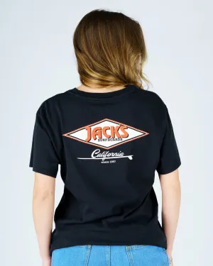 Simple Fashion Women's Cal Diamond S/S Tee - Black