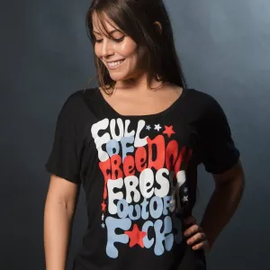Women's Fresh Outta F*cks Slouchy T-Shirt - Black Layering Must-Have Breathable Comfort