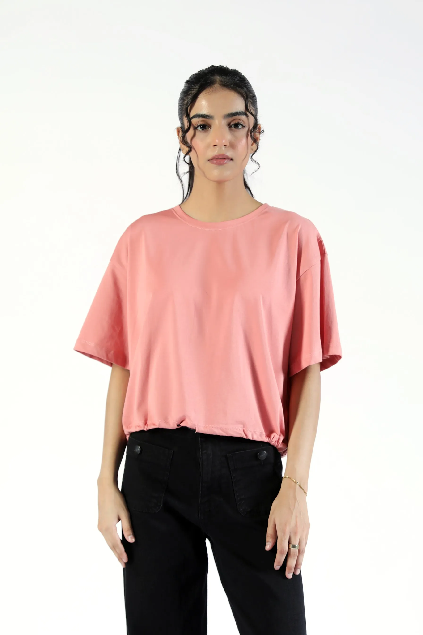 CROPPED TEE WITH HEM DETAILS NonIrritating Seams