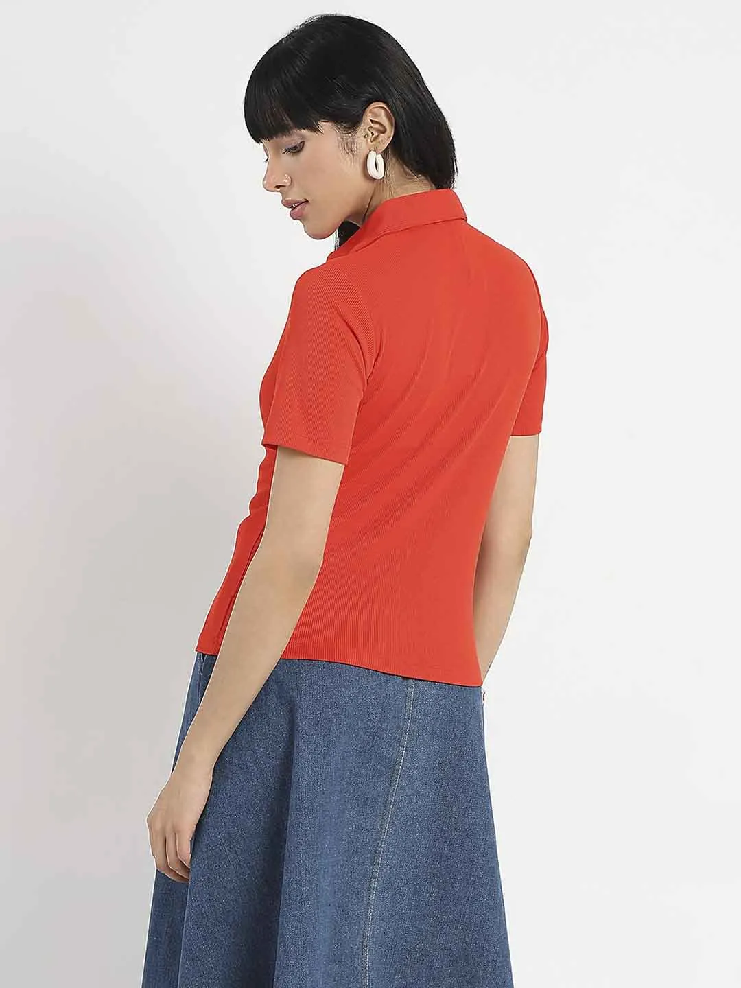 Madame Solid Red Polo Pique T-Shirt brandable