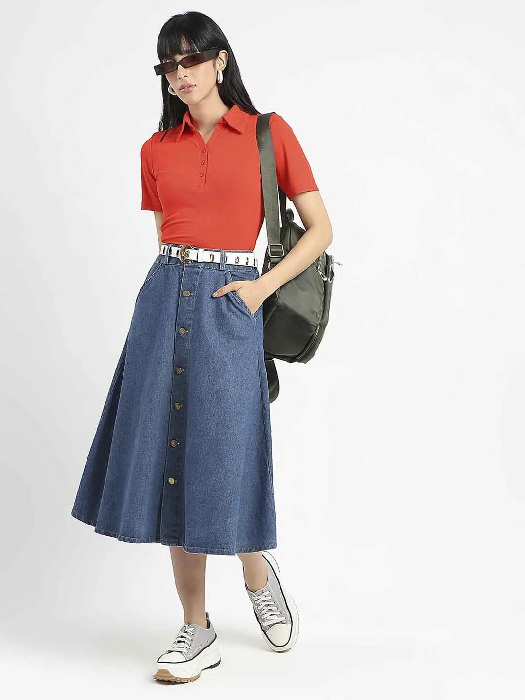 Madame Solid Red Polo Pique T-Shirt Relaxed Armhole Cut