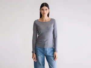 Veras fitted t-shirt (252 / W / H. GREY) RibbedNeckBanding