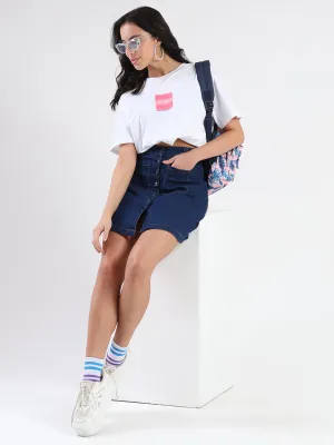 Fashionable Comfort Minimalist Look Madame Front Graphic Print Half Sleeve White Sinker T-shirt