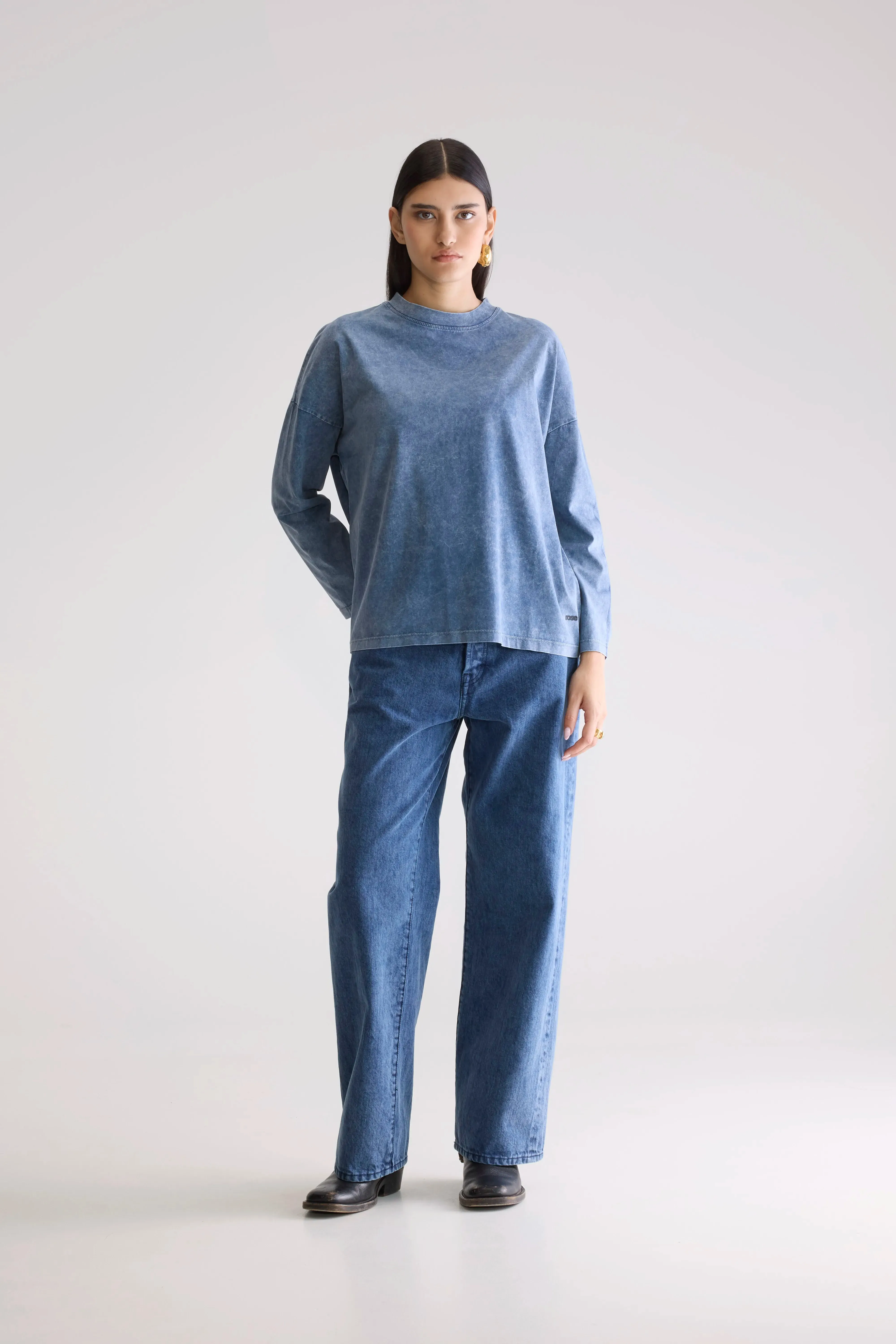 Filio long sleeve t-shirt (252 / W / BLUE JEANS) Easy Care Material