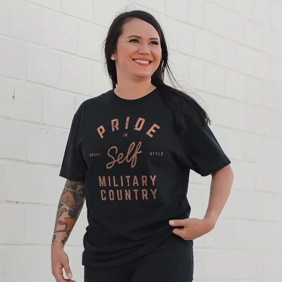 Women's Ethos Boyfriend Fit T-Shirt - Black Comfort and Breathable Yarn Dyed Stripes