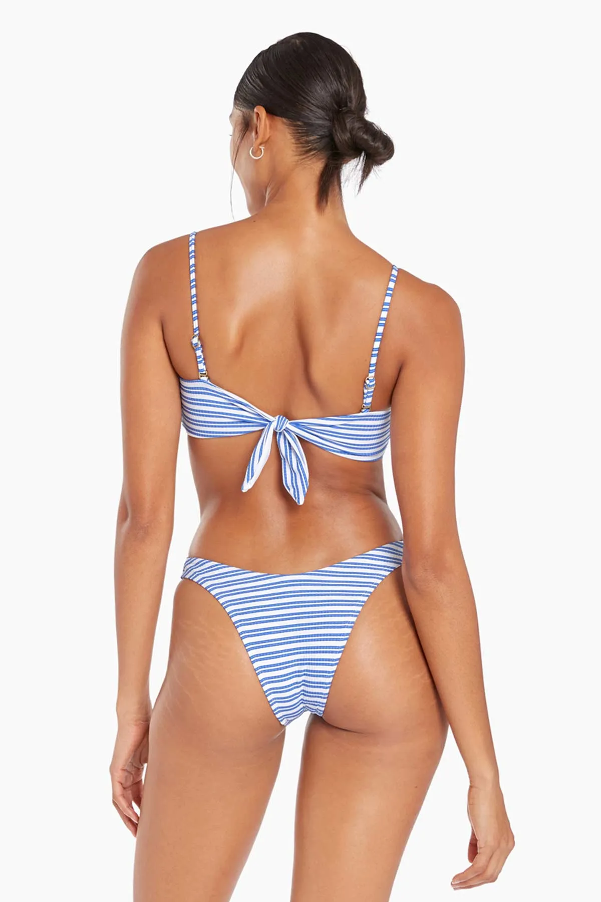 California High Leg Bottom - Sardinia Stripe Flexible Underwire Quick Dry Technology