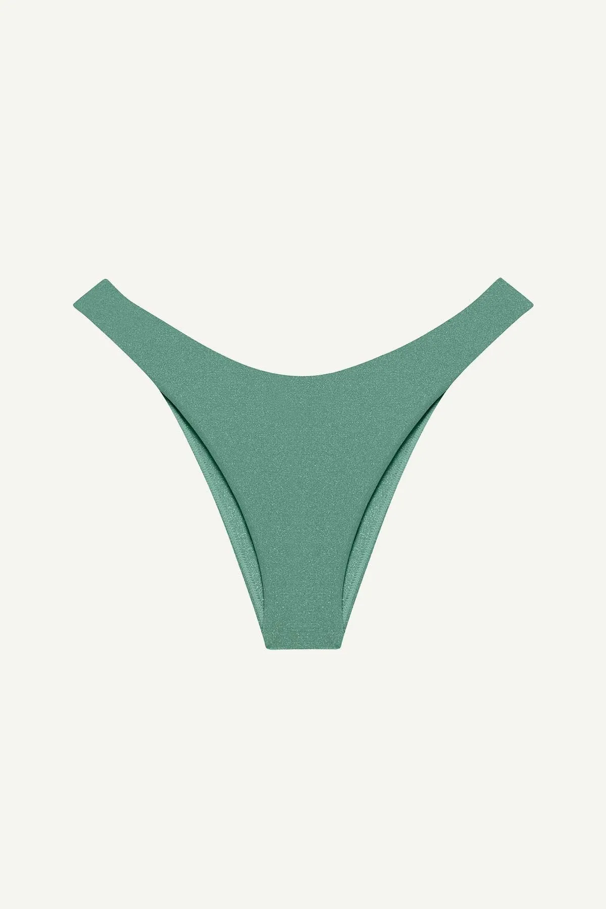 California High Leg Bottom - Aqua Metallic Removable Padding Rash Guard Coating