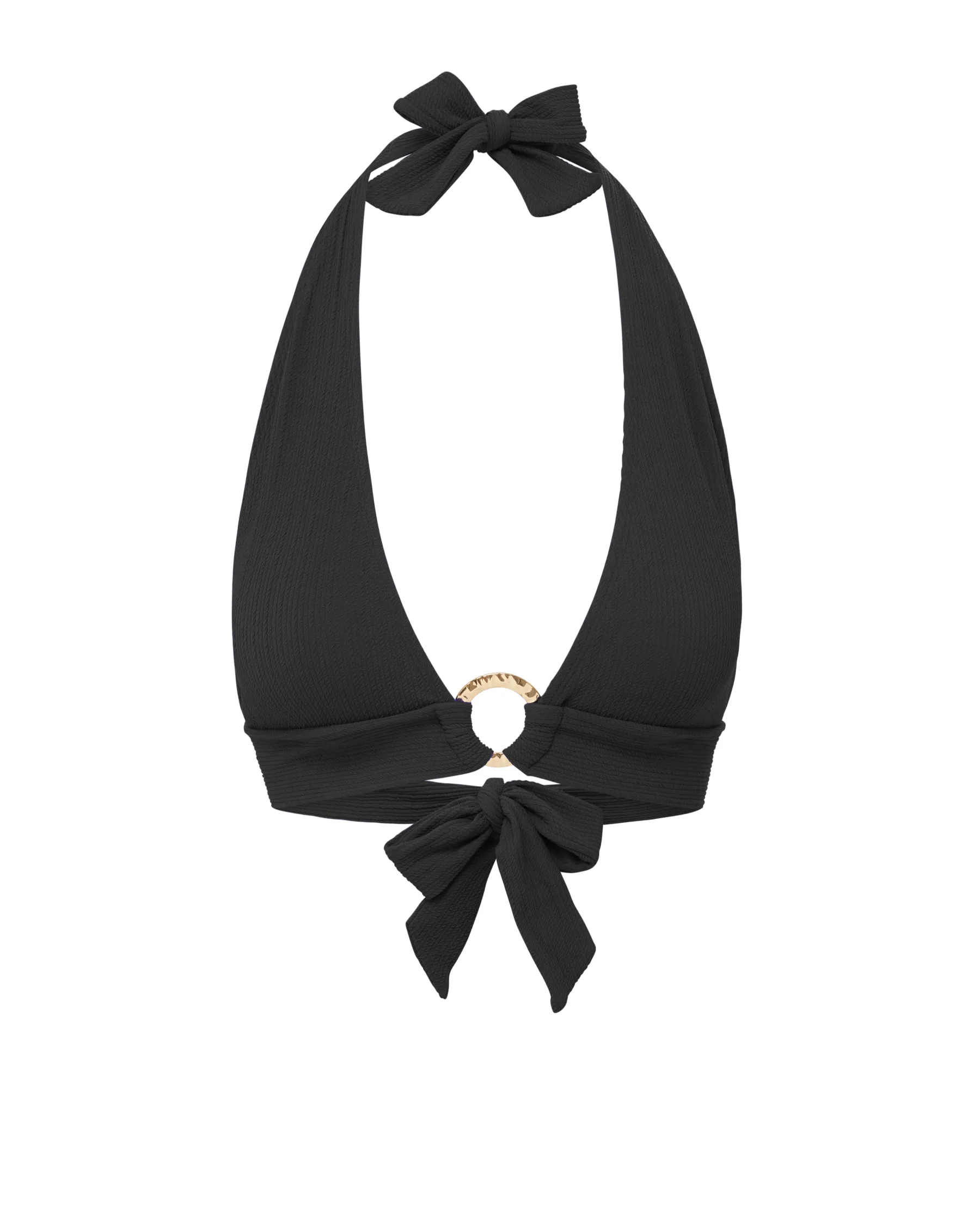 Erin Top In Black Texture Adjustable Straps
