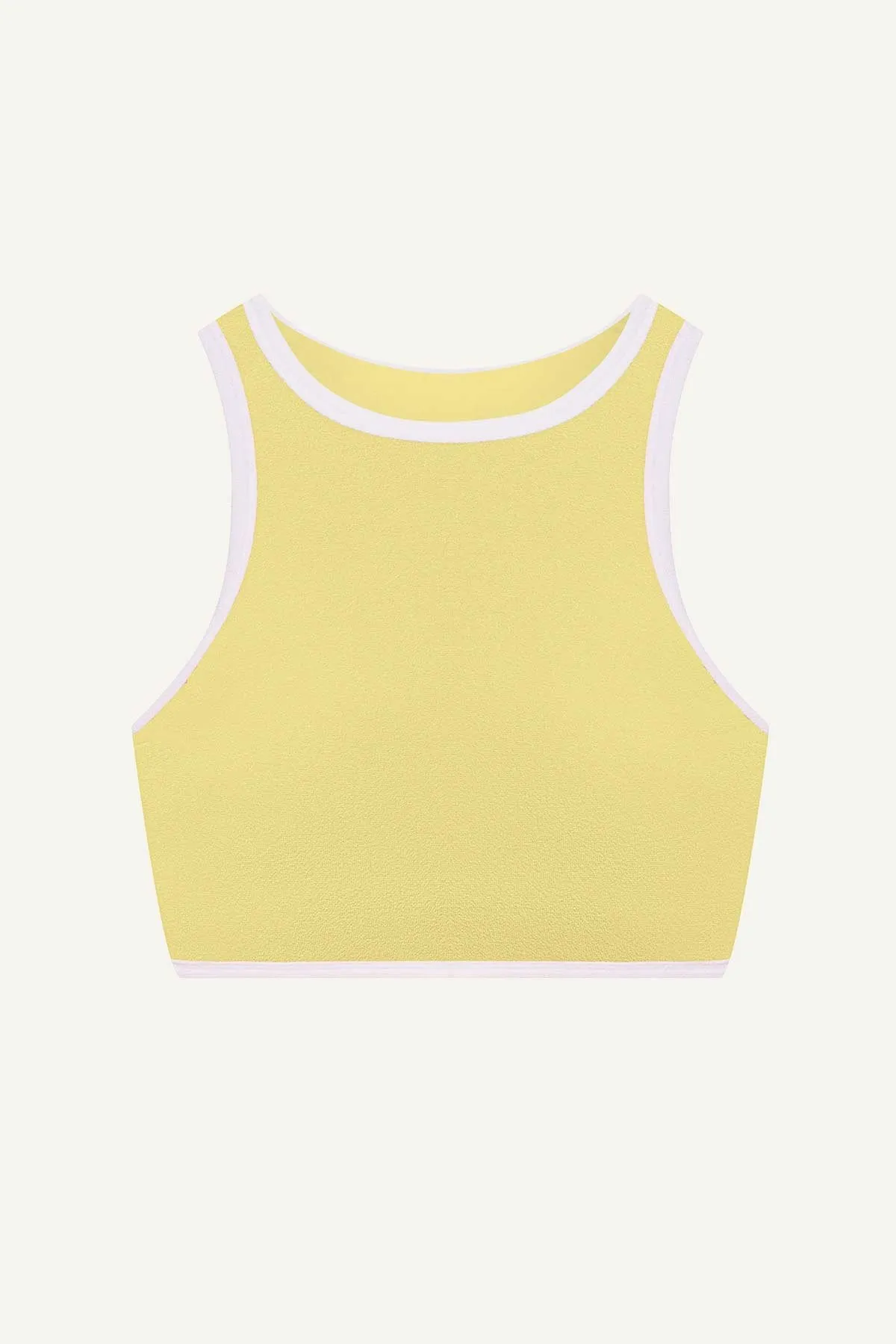 Summer Crop Top - Banana Cream Beachside Terry Flexible Underwire Support