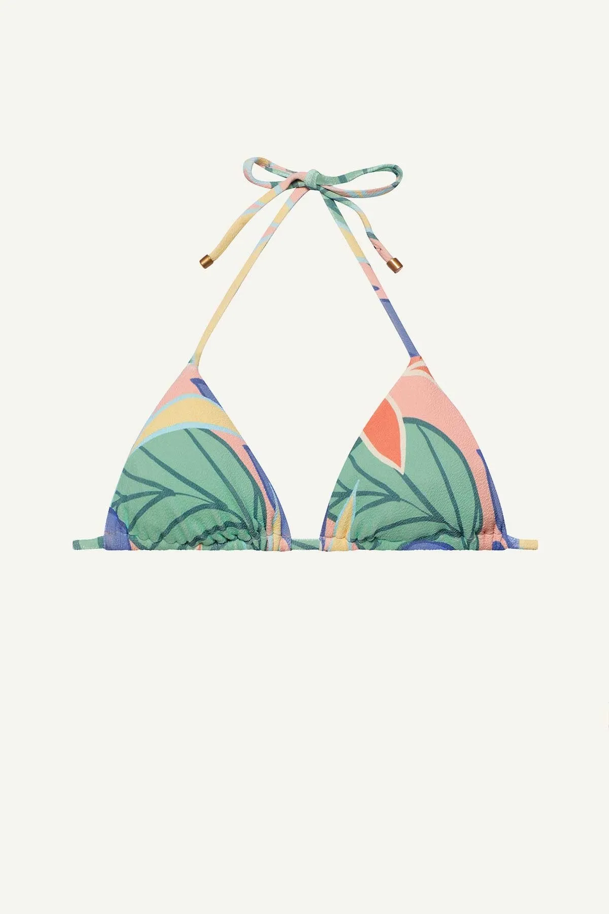 Recycled Material Blend Zero Gravity Feel Gia Triangle Top - Retro Jungle Crepe Texture