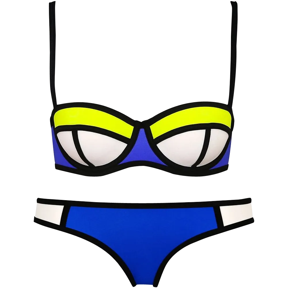 Mold Resistant Textile Flexible Back Closure GLove Bright Diving Suit Material-neoprene Bikini Set