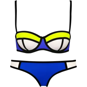 Mold Resistant Textile Flexible Back Closure GLove Bright Diving Suit Material-neoprene Bikini Set
