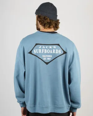 Comfy Layer Retro Lam Heavyweight Crewneck - Blue