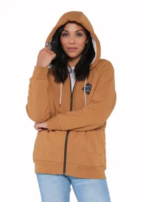 Seeking Sherpa Workwear Brown Hoody Sweatshirt - Workwear Brown Casual Jacket product sock comfort