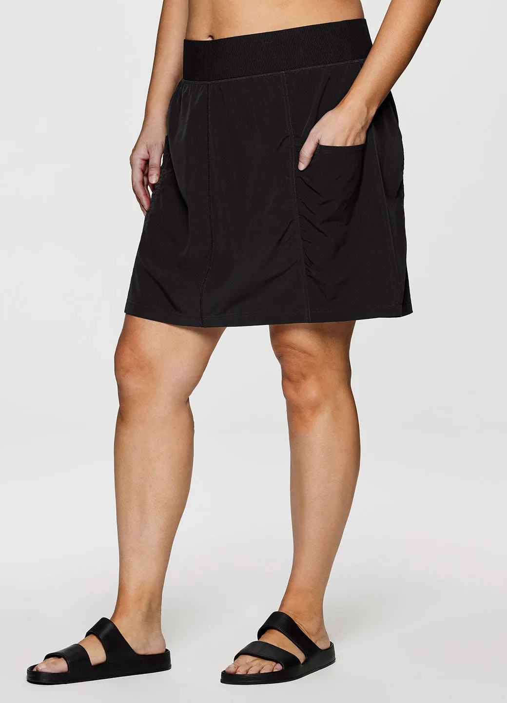 tech fabric Laser cut Plus All In Ruched 19" Skort