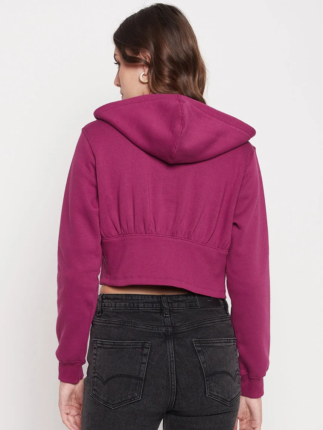 Sporty Comfort Cozy Mood Madame Crop Plum Corset Sweatshirt