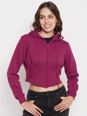 Modern Style product promotion Madame Crop Plum Corset Sweatshirt