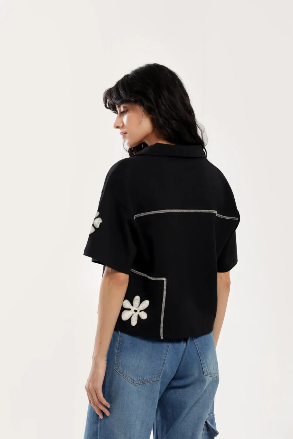 Moon Beam BOXY TEE WITH NOTCH COLLAR