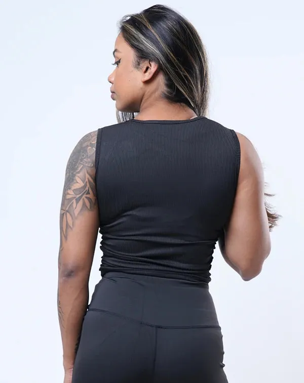 Ribbed Sleeveless Fitted - Crop Top Bold Statement