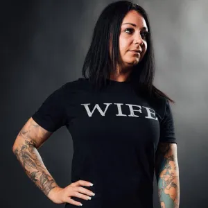 Women's Wife Defined Boyfriend Fit T-Shirt - Black Breathable knit VintageWashEffect