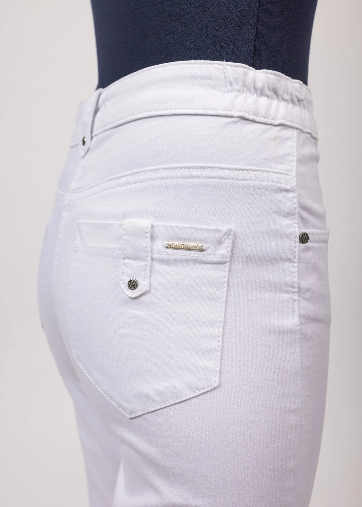 Dynamic Glow UVProtection Coating Elodie three quarters pants - in cotton, comfort fit (BLANC)