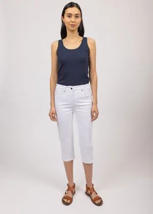 Elodie three quarters pants - in cotton, comfort fit (BLANC) SmoothInnerLining