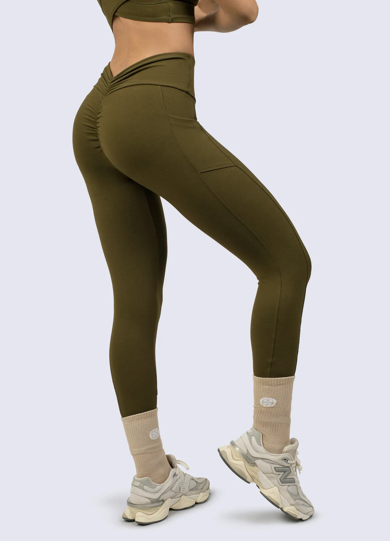 Flexible Wear Postpartum Fit For Men Seamless Design LEGGING SUPLEX CONTROL OLIVE GREEN