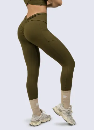 Contoured Feel Relaxed Wear LEGGING SUPLEX CONTROL OLIVE GREEN